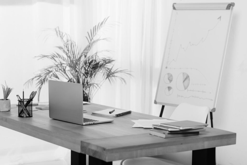 workplace with laptop and office supplies in offic 2024 11 17 05 47 01 utc